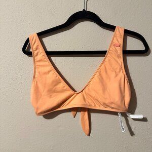 Roxy tie back coral scoop bikini swimsuit top